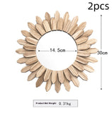 European-style Solid Wood Handmade Finish Hanging Mirror Homestay Hotel Entrance Decoration Hanging