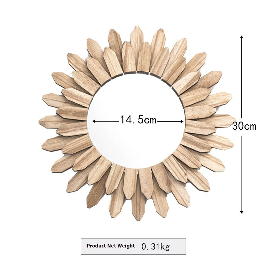 European-style Solid Wood Handmade Finish Hanging Mirror Homestay Hotel Entrance Decoration Hanging