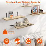 6 Sets Floating Shelves 15.74x5.74Inch Wall Mounted Shelves Wood Storage Shelves Metal Bracket Hanging Display Shelf Wall Organizer For Living Room Bathroom Kitchen Decor
